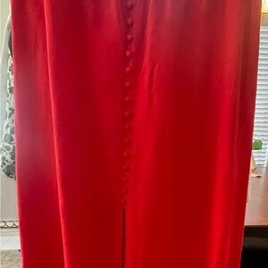 LOFT Linen Midi skirt with Button detail